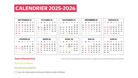 calendrier 2025-2026